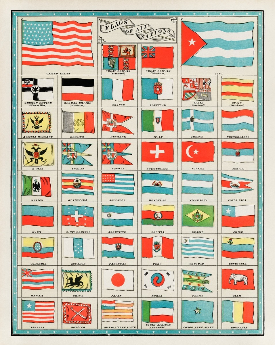 Vintage Flag Poster Print 1901 Vintage Flag Poster Print 1901