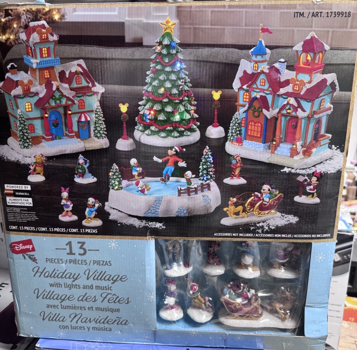 Disney Christmas Costco Large holiday village 13-piece set Mickey Mouse Minnie