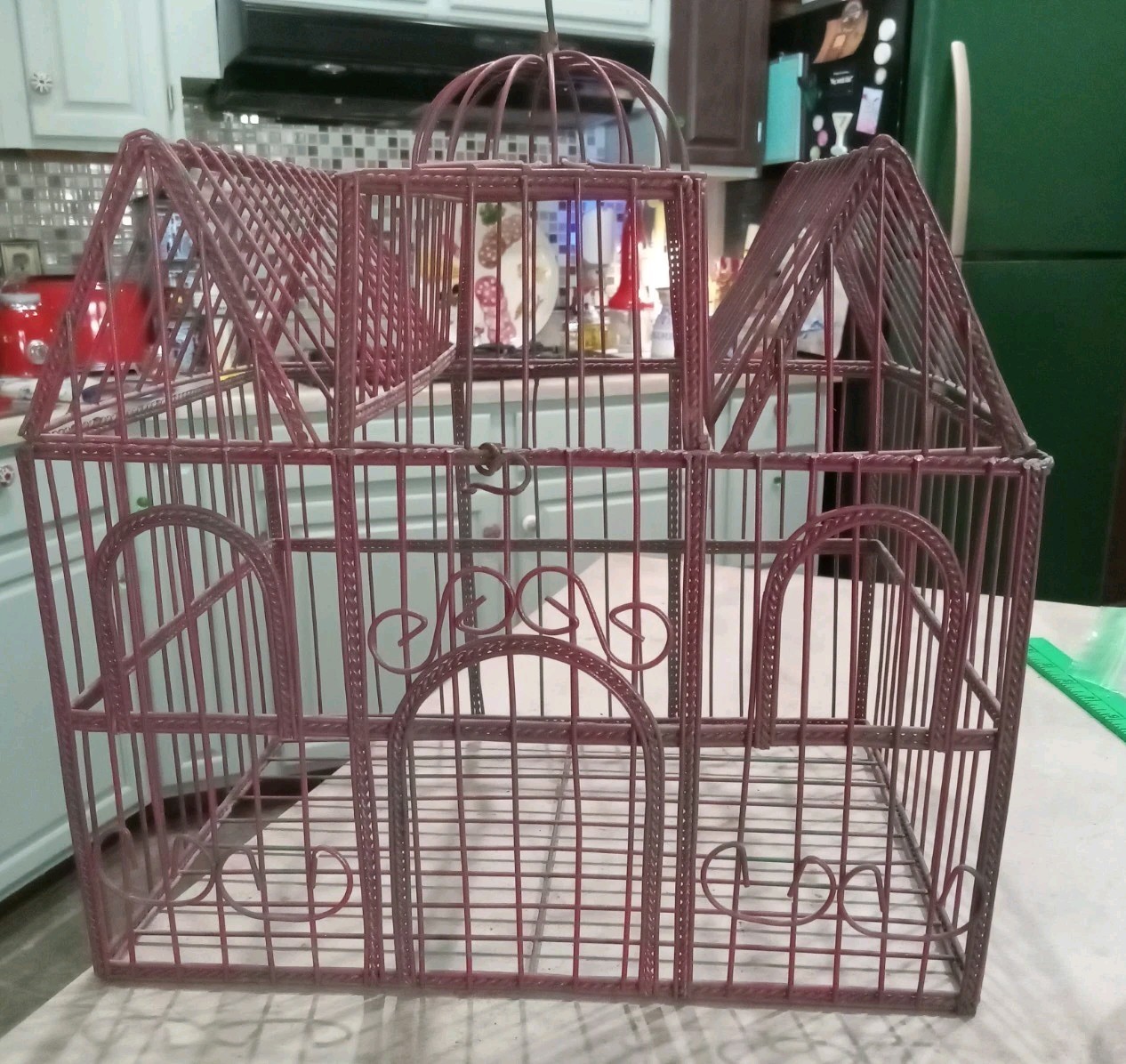 Rare Vintage Ornate Metal Wire Birdcage Victorian Bird House Dome Scrolls Rare Vintage Ornate Metal Wire Birdcage Victorian Bird House Dome Scrolls