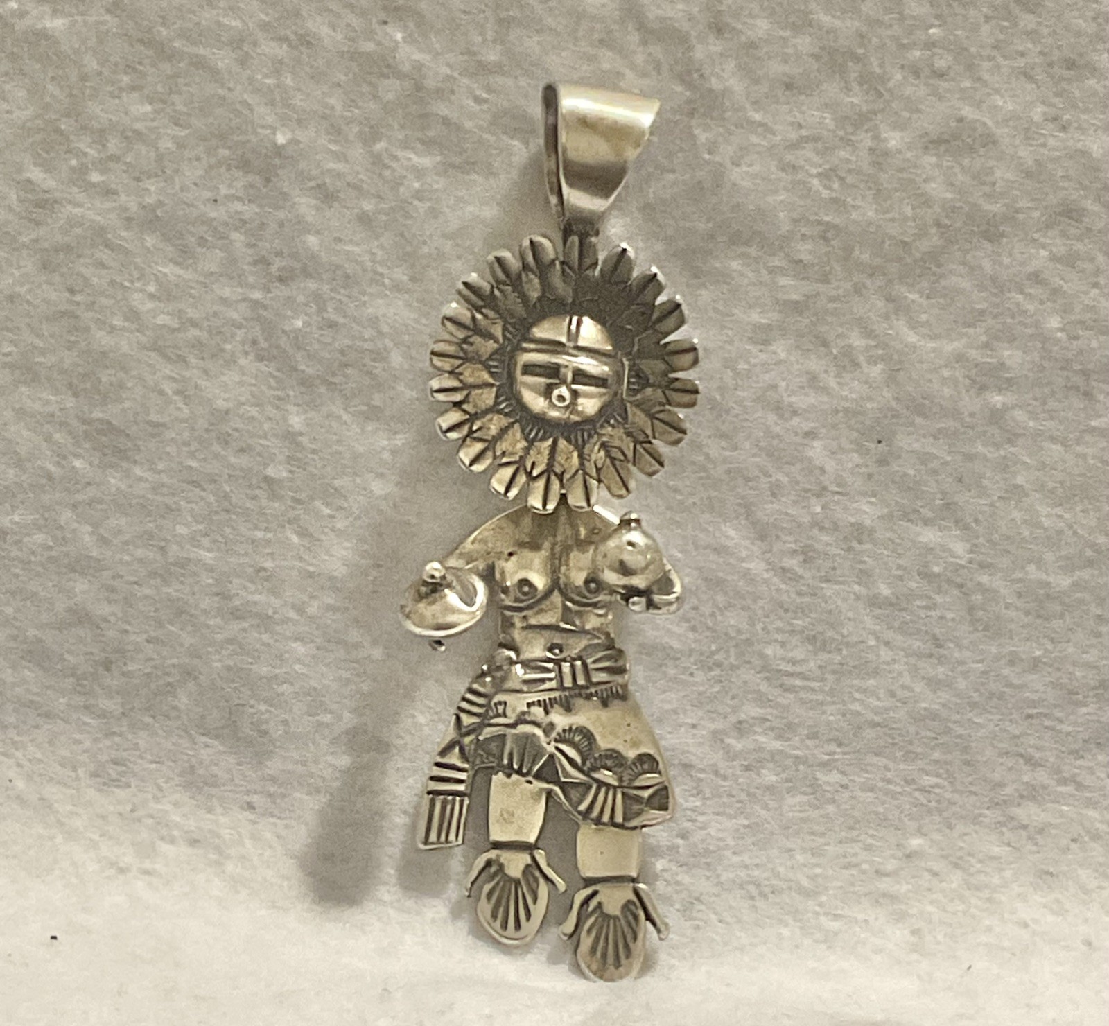Vtg Navajo Teddy Silversmith Sterling Articulated Sun Face Kachina Pendant Vtg Navajo Teddy Silversmith Sterling Articulated Sun Face Kachina Pendant