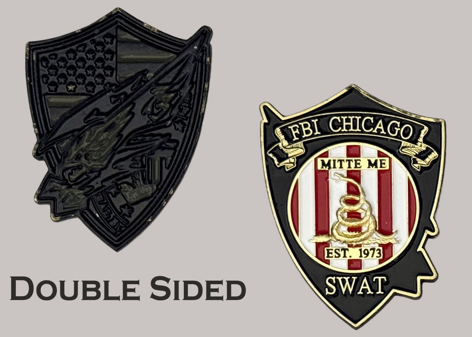 FBI Chicago SWAT Mitte Me Dont Tread On Me Double Sided Challenge Coin  J#51