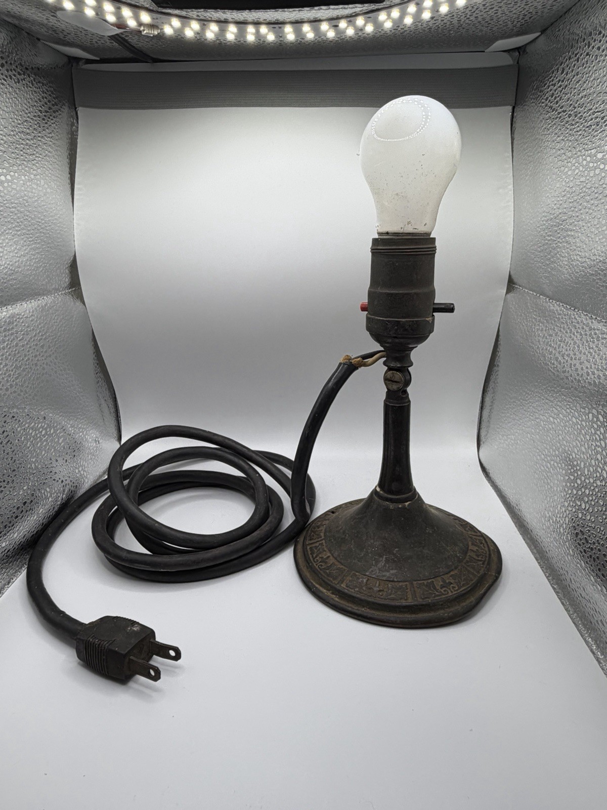 Rare Antique Greist Mfg Co Table Desk Pivot Lamp Sconce New Haven Conn Base