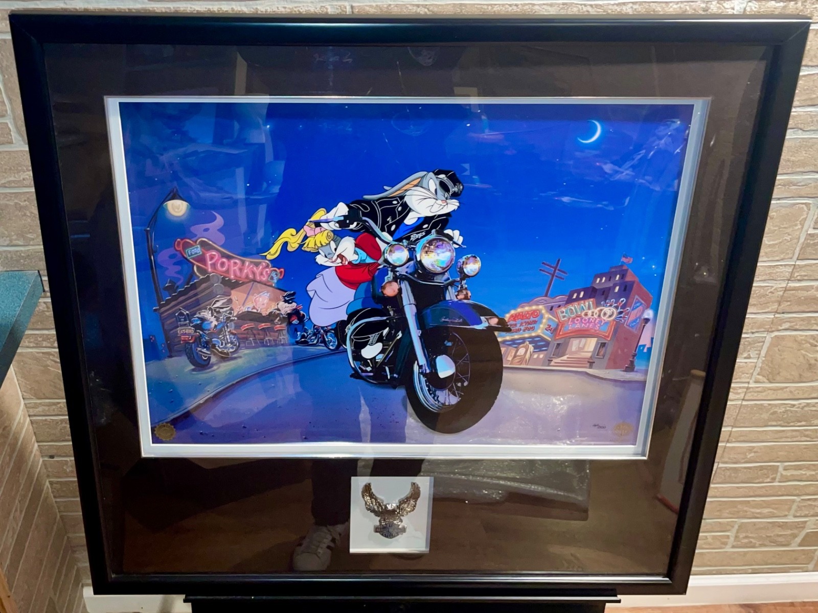 Warner Bros Cel Bugs Bunny Softail Sweethearts Looney Tunes Harley Davidson COA