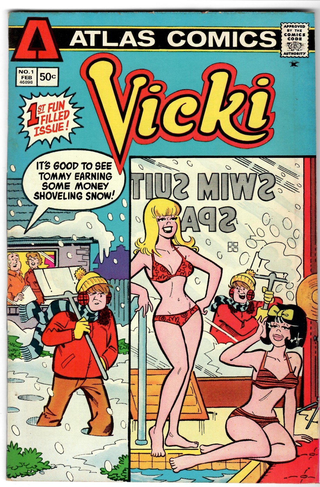 Vicki #1 (Atlas Comics February 1975) F/VF Tough Atlas Issue