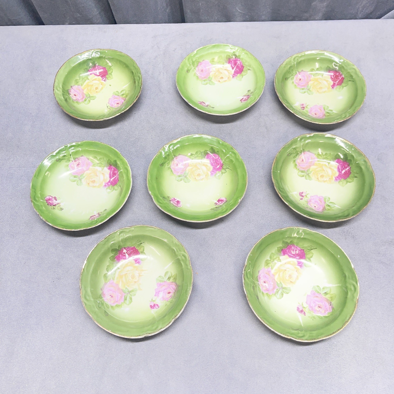 Antique Porcelain Floral Rose 5 1/4
