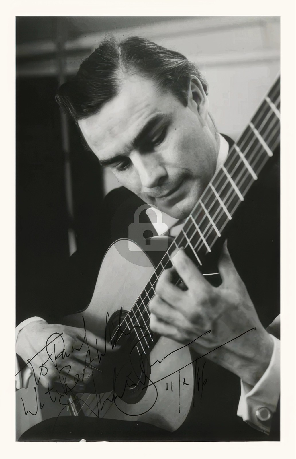 Julian Bream Signed Autograph Photo Postcard COPY Julian Bream Signed Autograph Photo Postcard COPY