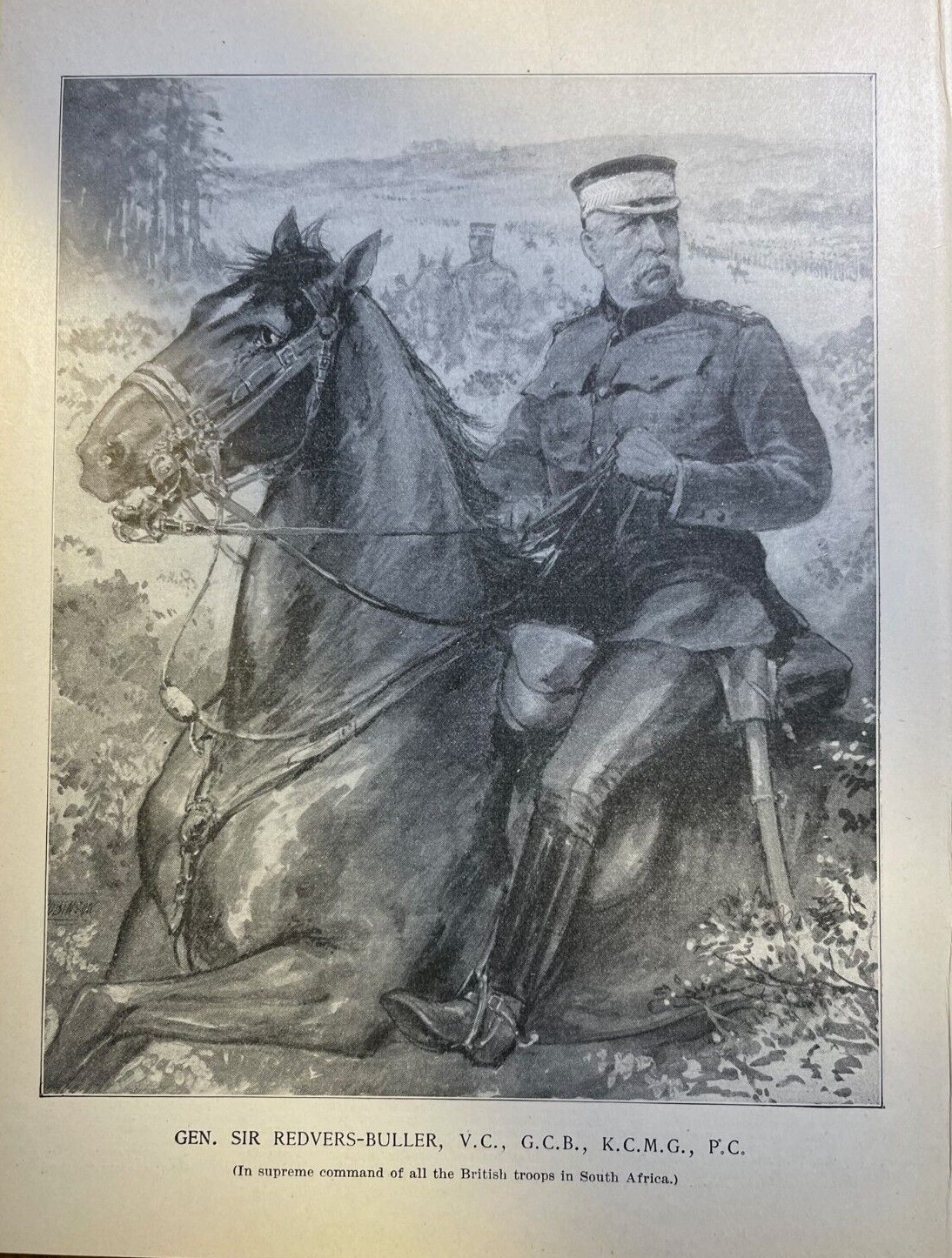 1899 Vintage Magazine Illustration British General Sir Revers Buller 1899 Vintage Magazine Illustration British General Sir Revers Buller