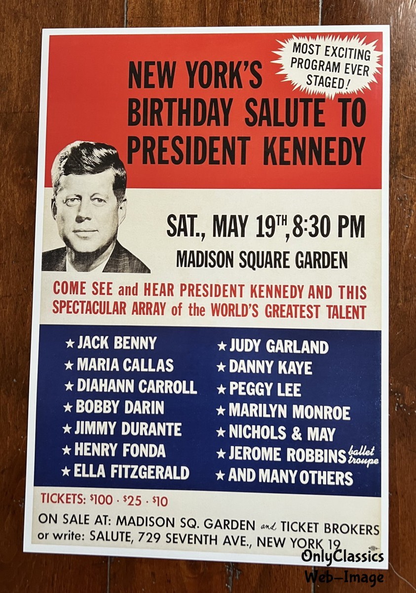 1962 John F Kennedy, Marilyn Monroe 12x18 Ad Poster Happy Birthday Mr. President