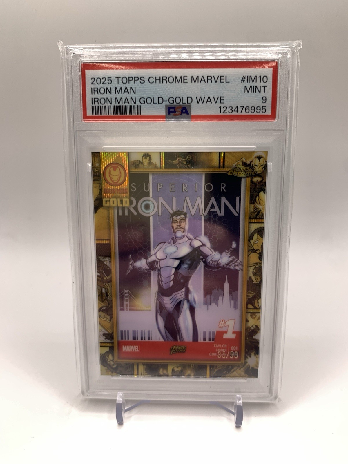 Iron Man 2025 Topps Chrome Marvel #IM-10 GOLD WAVE CARD /50 SUPERIOR - Avengers