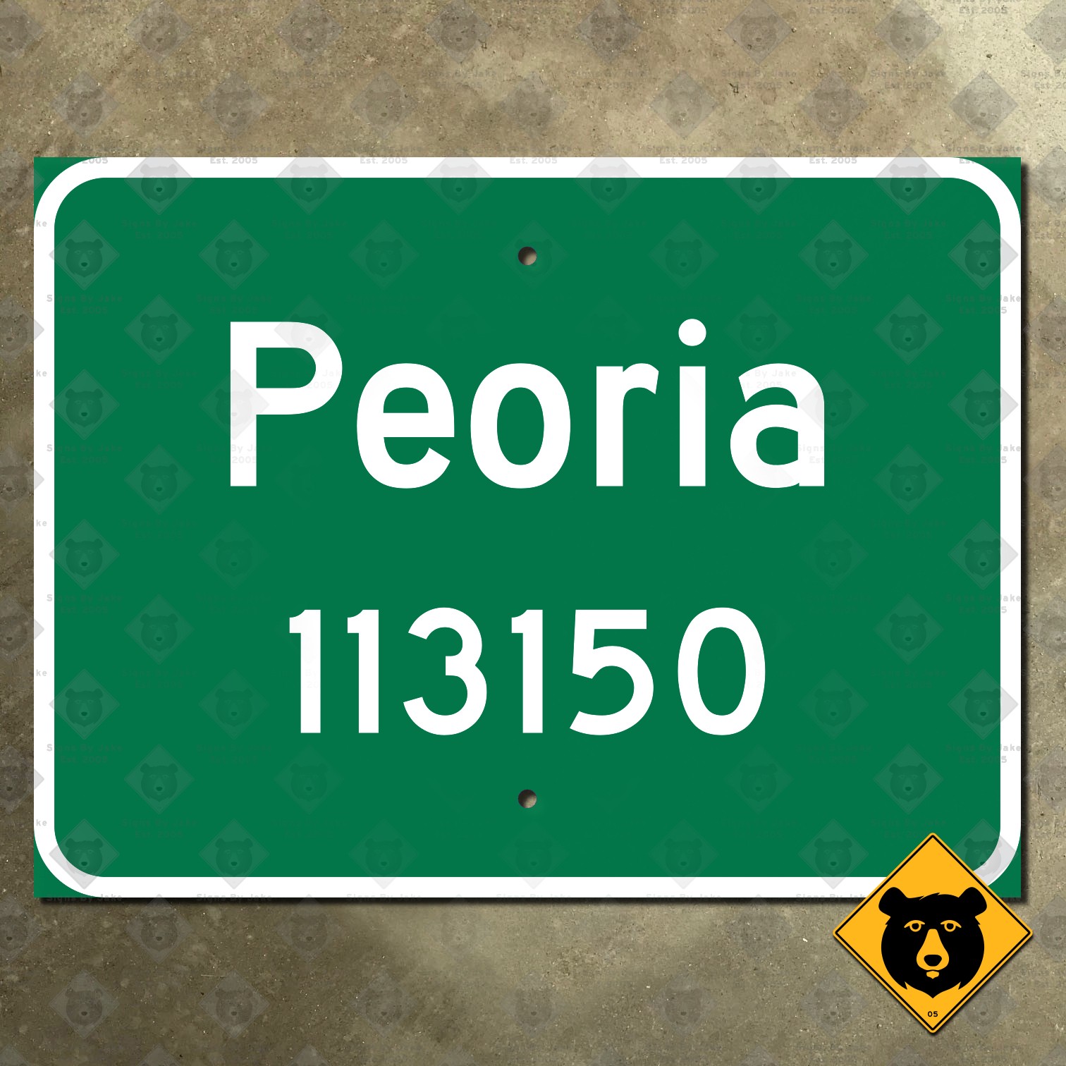 Peoria Illinois city limit highway road street sign 20x15