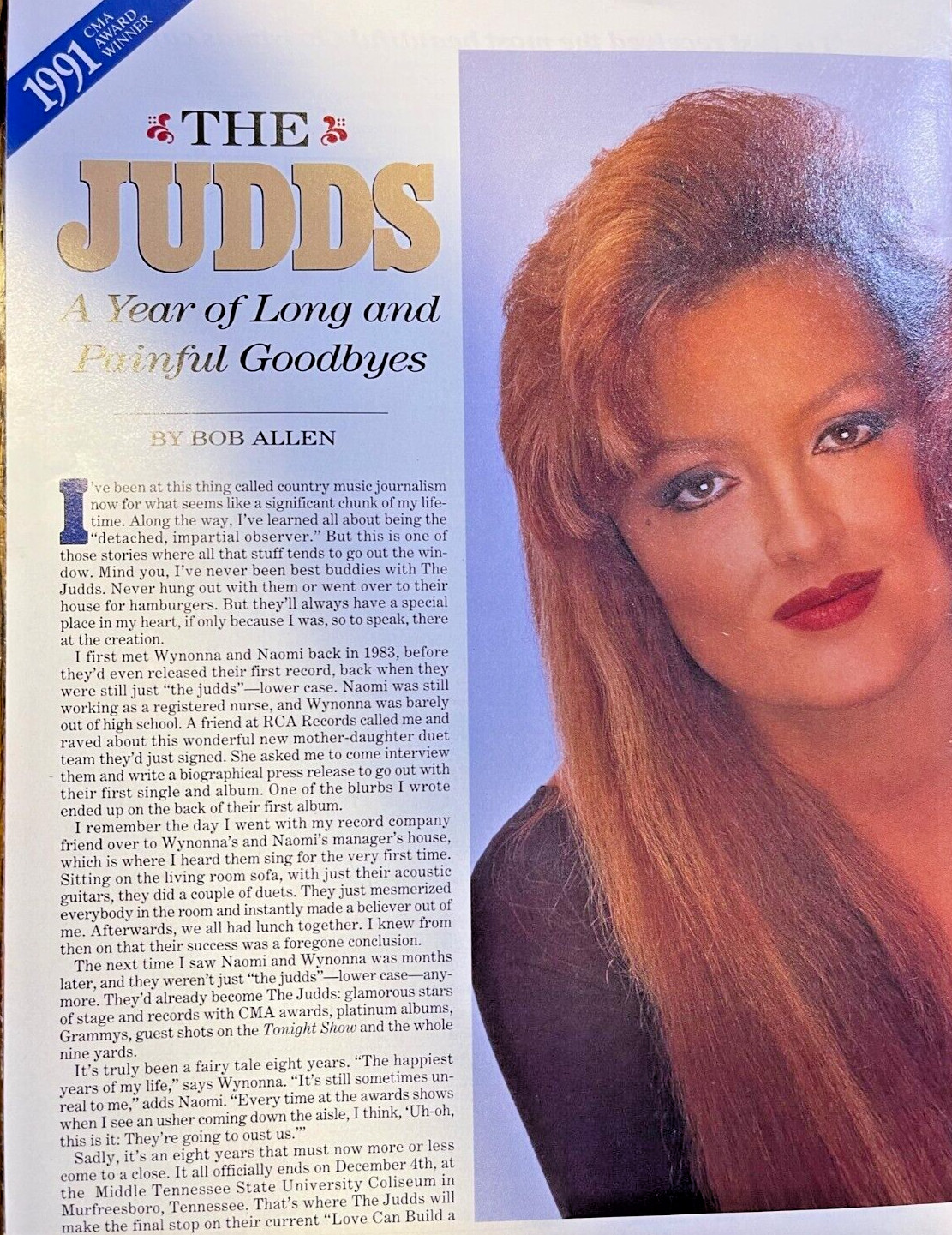 1991 Country Singer The Judds 1991 Country Singer The Judds