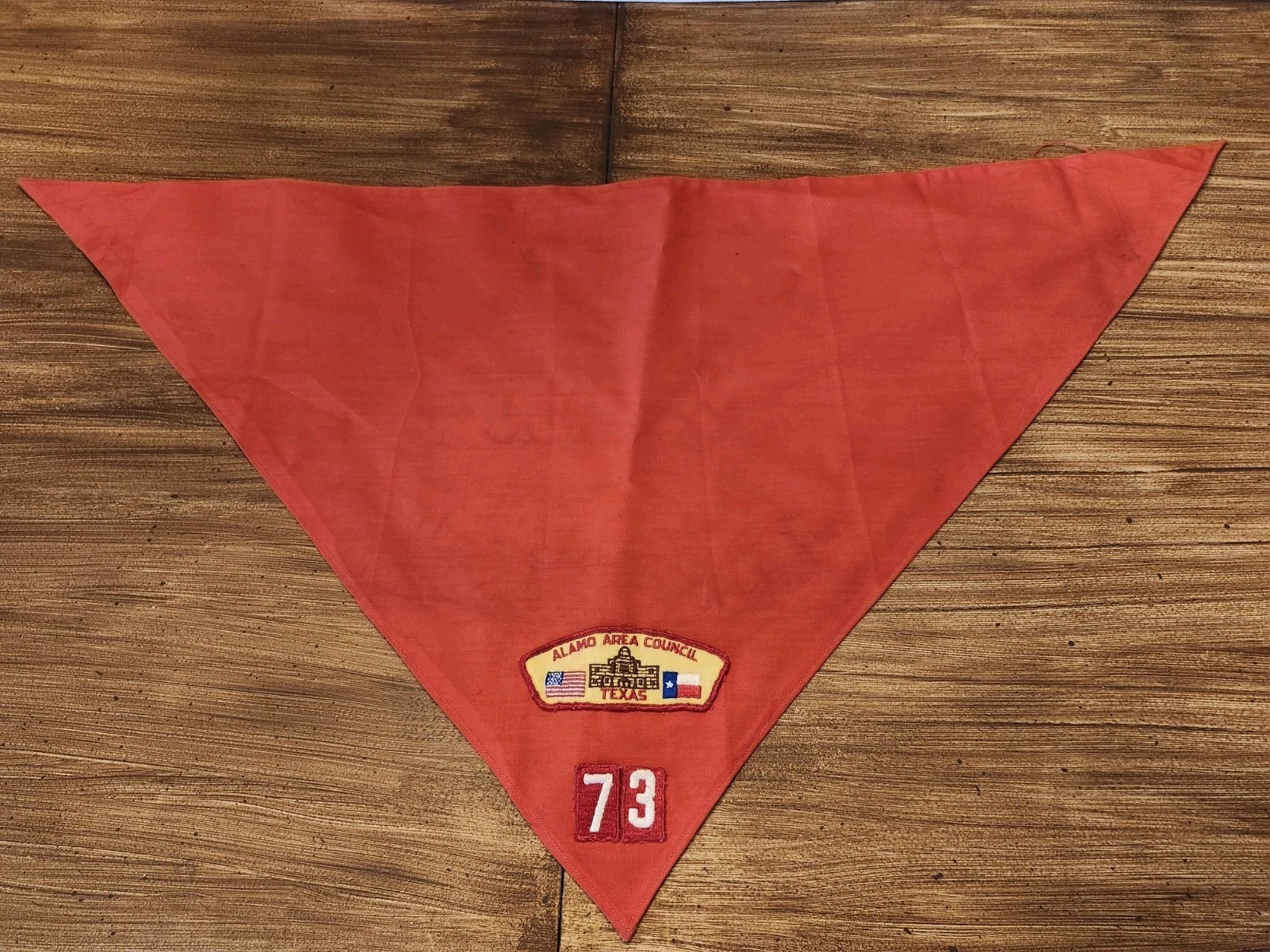 Boy Scouts,nice neckerchief from the Alamo Area Council,Troop 73. See pics. Boy Scouts,nice neckerchief from the Alamo Area Council,Troop 73. See pics.
