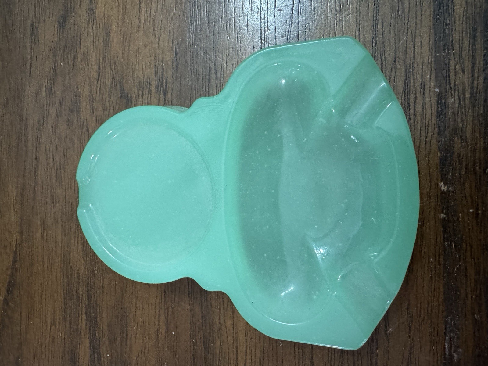 VTG Jadeite Glass Combination Ashtray and Drink Coaster RARE Art Deco