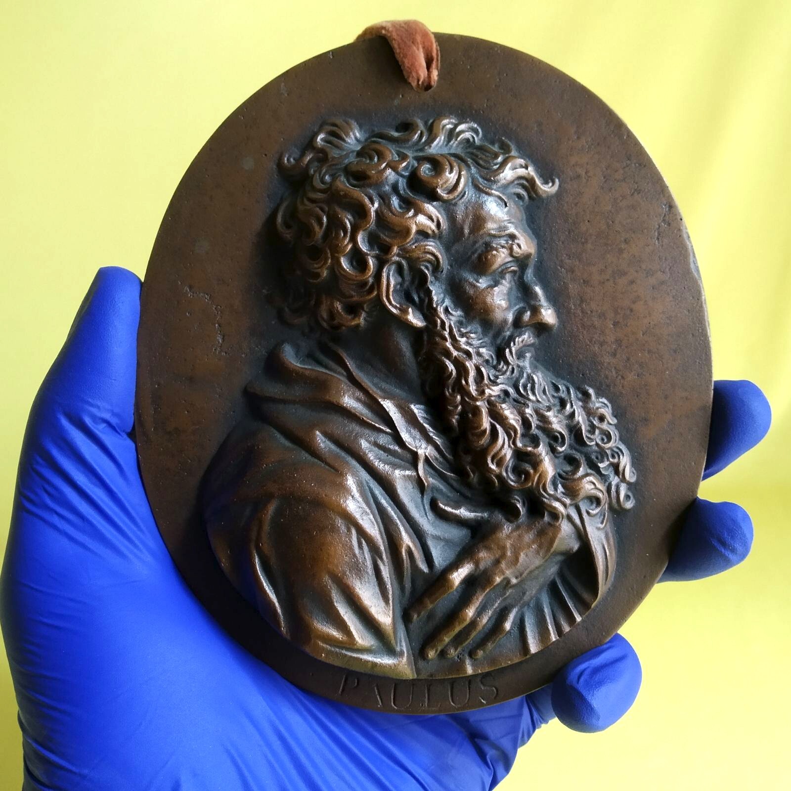 Bronze medal-plaque of Saint Paul Modeled after Leonhard Posch, Austria Bronze medal-plaque of Saint Paul Modeled after Leonhard Posch, Austria