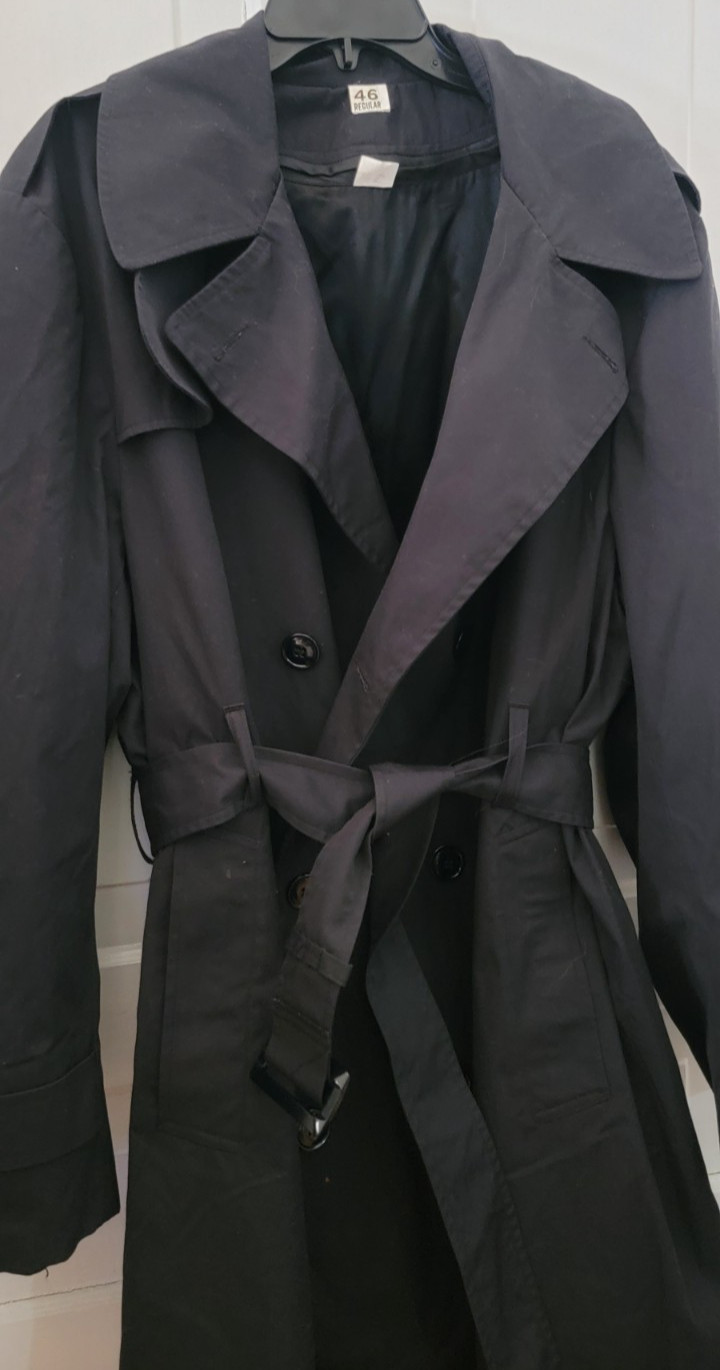 EUC Vintage Logan Military Supply Mens Long Belted Trench Coat XL 46 Lined USA EUC Vintage Logan Military Supply Mens Long Belted Trench Coat XL 46 Lined USA