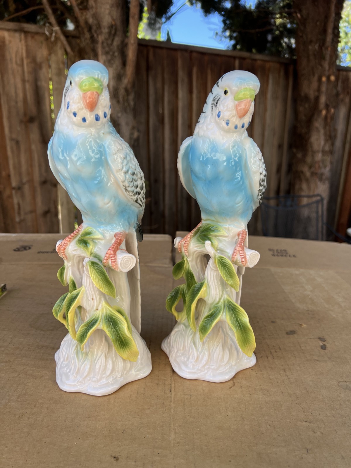 Pair of Vintage Shafford Parrot 12 65 Porcelain Figurines 11-1/2\ Pair of Vintage Shafford Parrot 12 65 Porcelain Figurines 11-1/2\