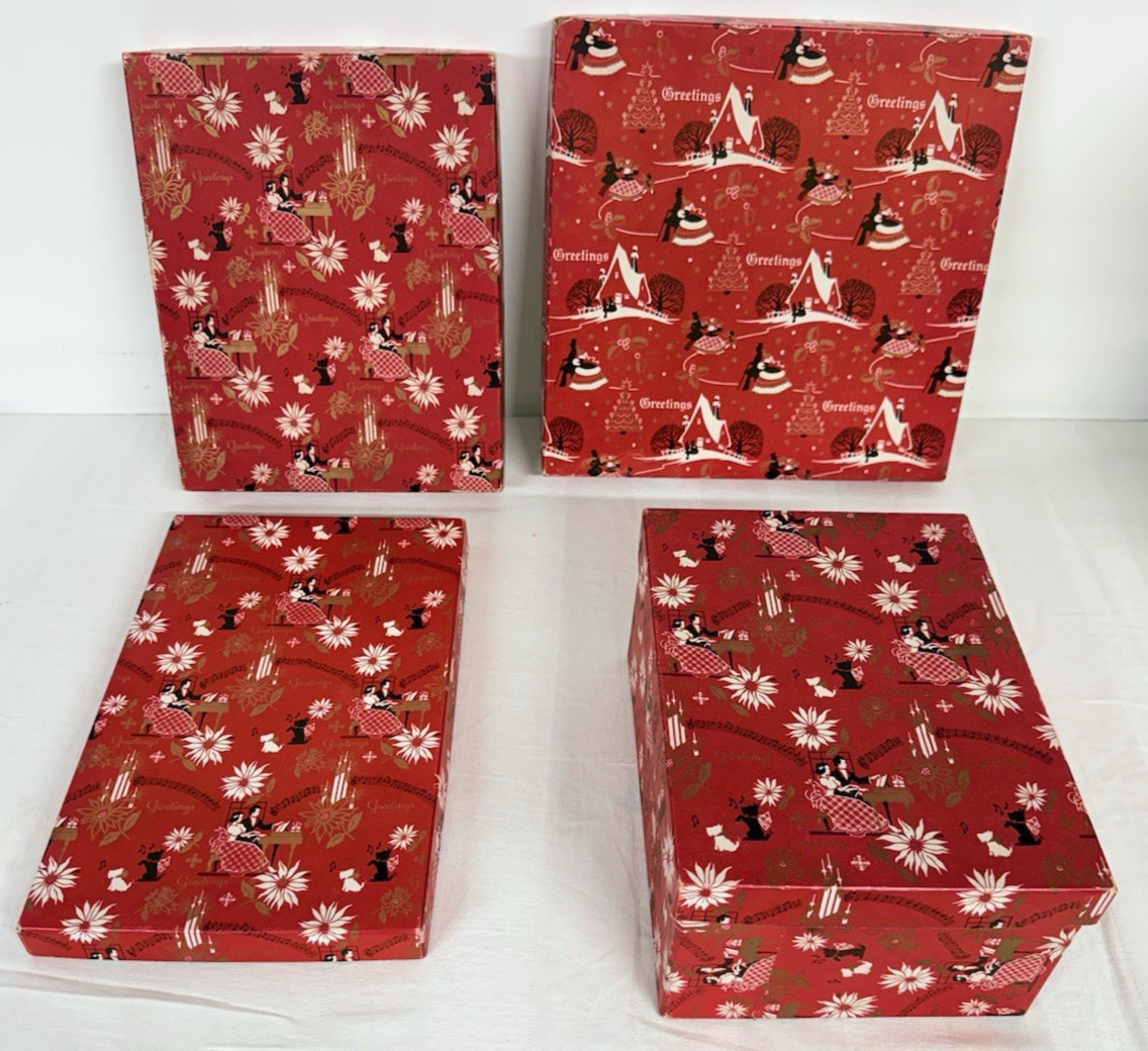 4 VINTAGE Hudson's Department Store CHRISTMAS GIFT BOXES empty Detroit Art Deco 4 VINTAGE Hudson's Department Store CHRISTMAS GIFT BOXES empty Detroit Art Deco