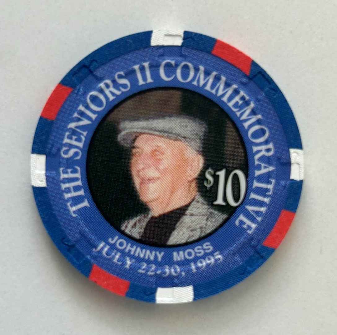 1995 Johnny Moss $10 Oceanside Poker Chip #/200 - from JM author's collection 1995 Johnny Moss $10 Oceanside Poker Chip #/200 - from JM author's collection