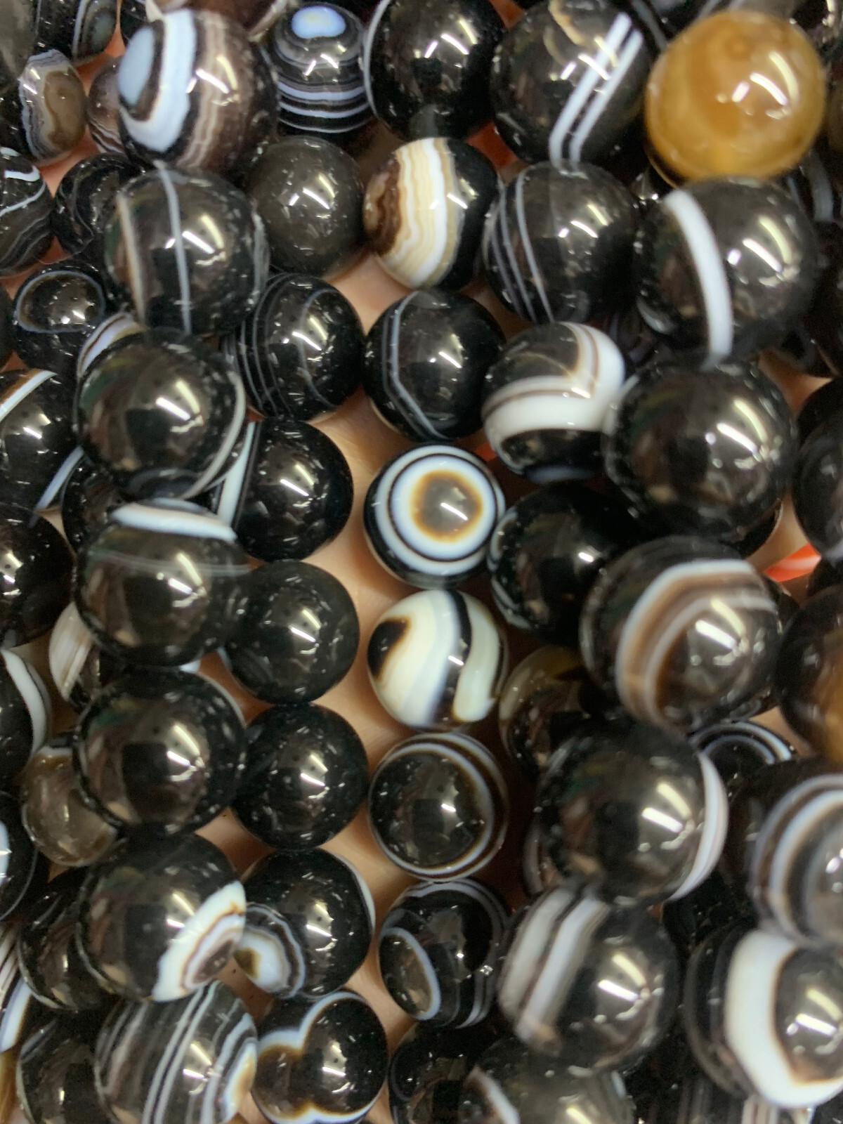 84 Pcs Rare Tibetan Natural *Sky Eyed* Agate Dzi 14MM Round Beads 