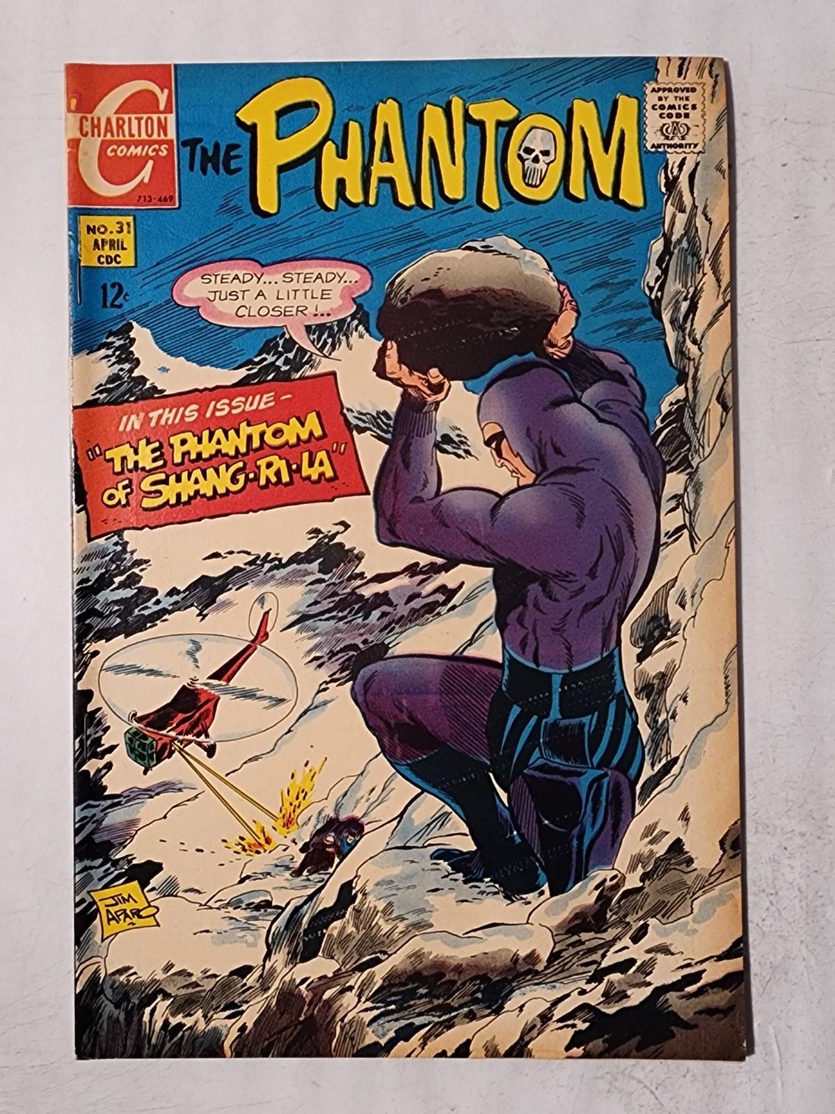 The Phantom #31 1969 Charlton Comics The Phantom of Shan-Ri-La Jim Aparo Cover