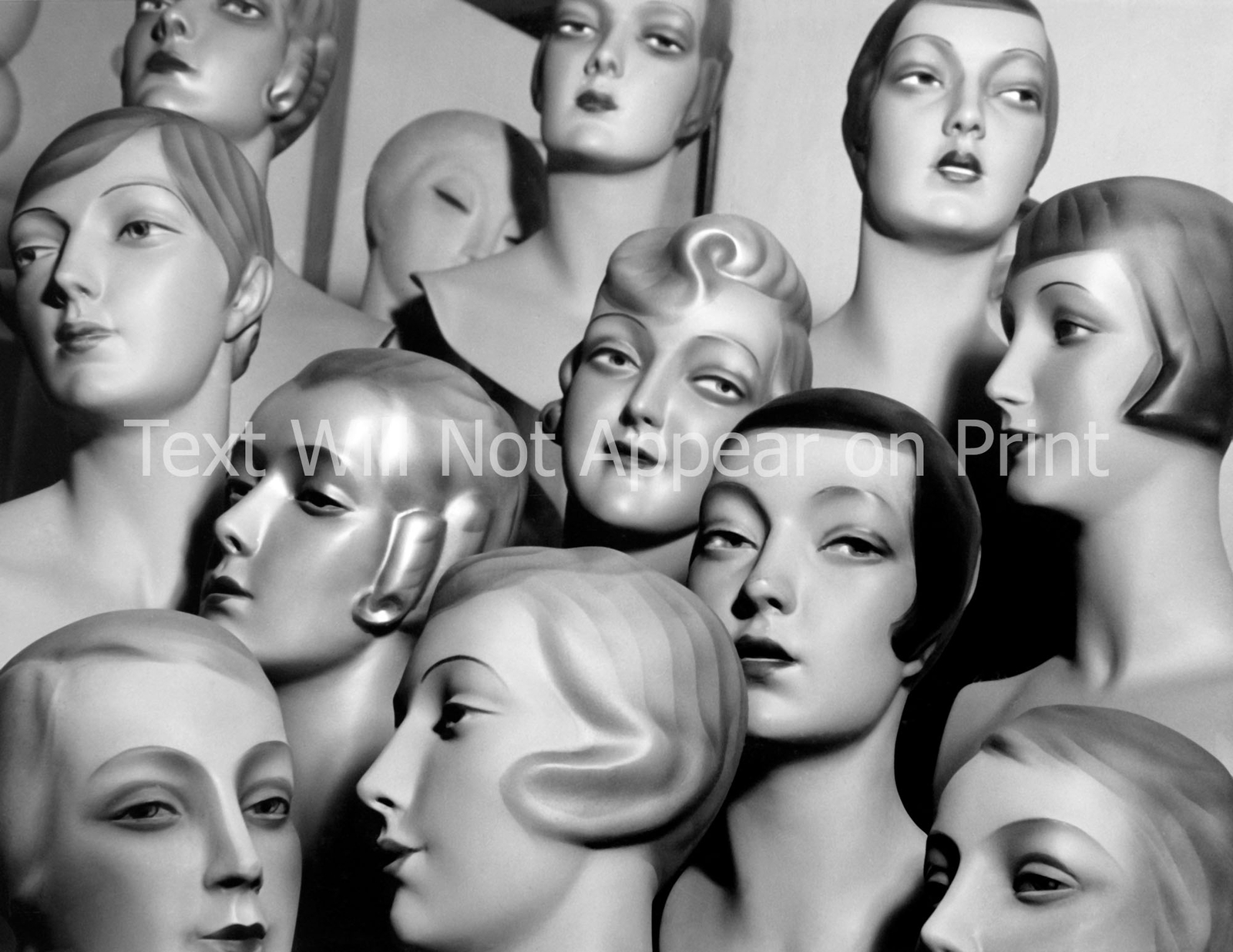 1920's-1930's Female Mannequin Heads Old Photo 8.5