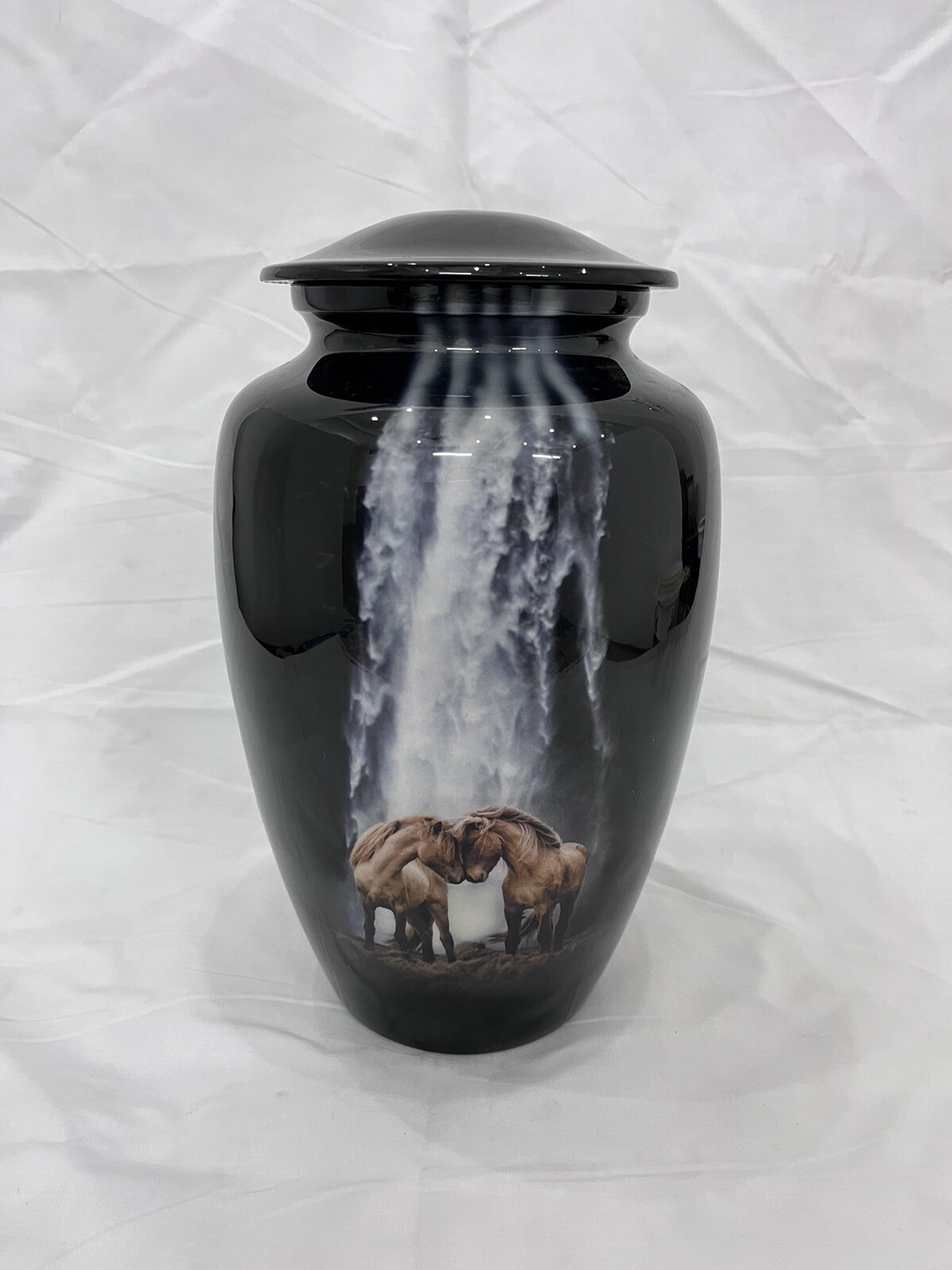 Wild Horse Pair, Urns for Human Ashes Funeral Adult Memorial 200 LBs Velvet Bag Wild Horse Pair, Urns for Human Ashes Funeral Adult Memorial 200 LBs Velvet Bag