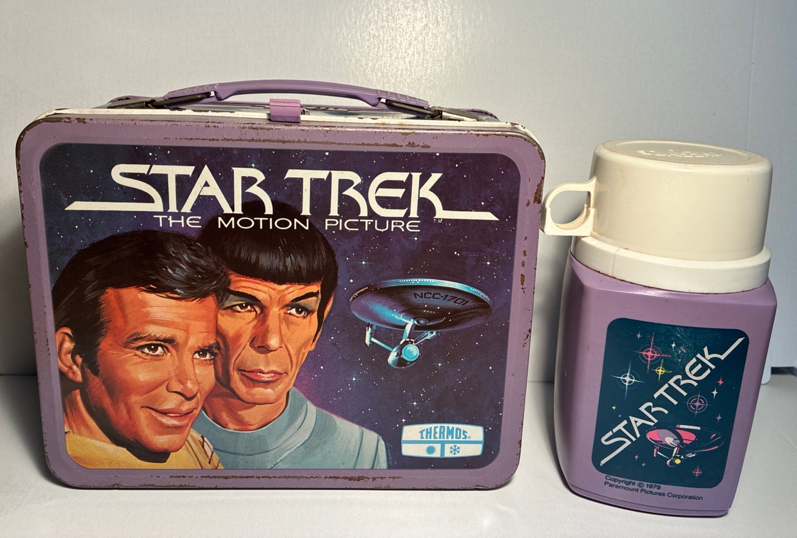 Vintage 1979 Star Trek The Motion Picture Metal Lunchbox & Thermos Set  (B131)