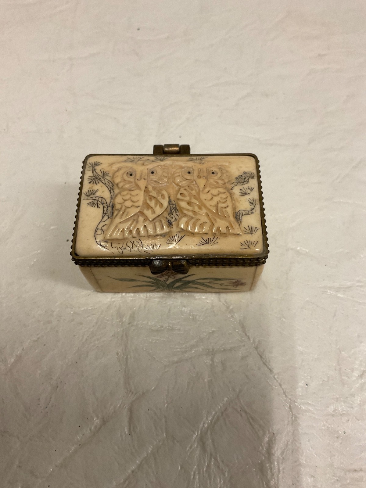 Vtg. Chinese Handmade Owl Trinket Gift Box Vtg. Chinese Handmade Owl Trinket Gift Box
