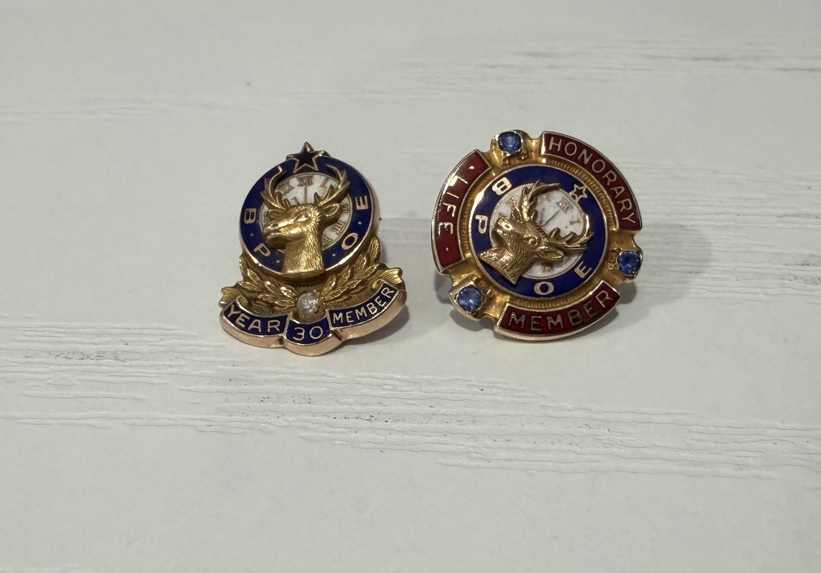 Vintage 10K Solid Gold BPOE Elks Pins Lot (2) Vargas Vintage 10K Solid Gold BPOE Elks Pins Lot (2) Vargas