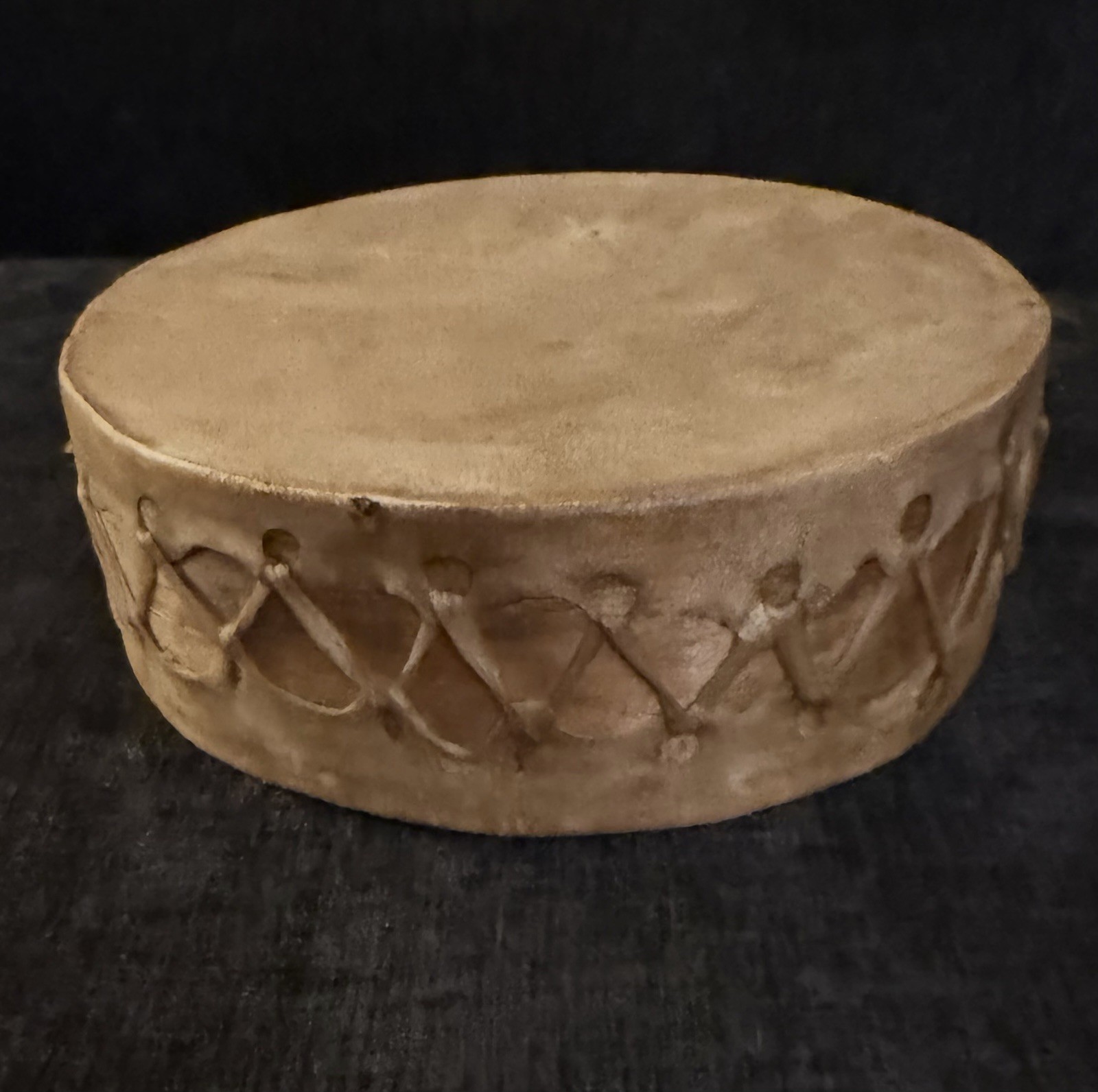 Vintage Tarahumara Aro Drum 7” MEXICO Rawhide And Wood
