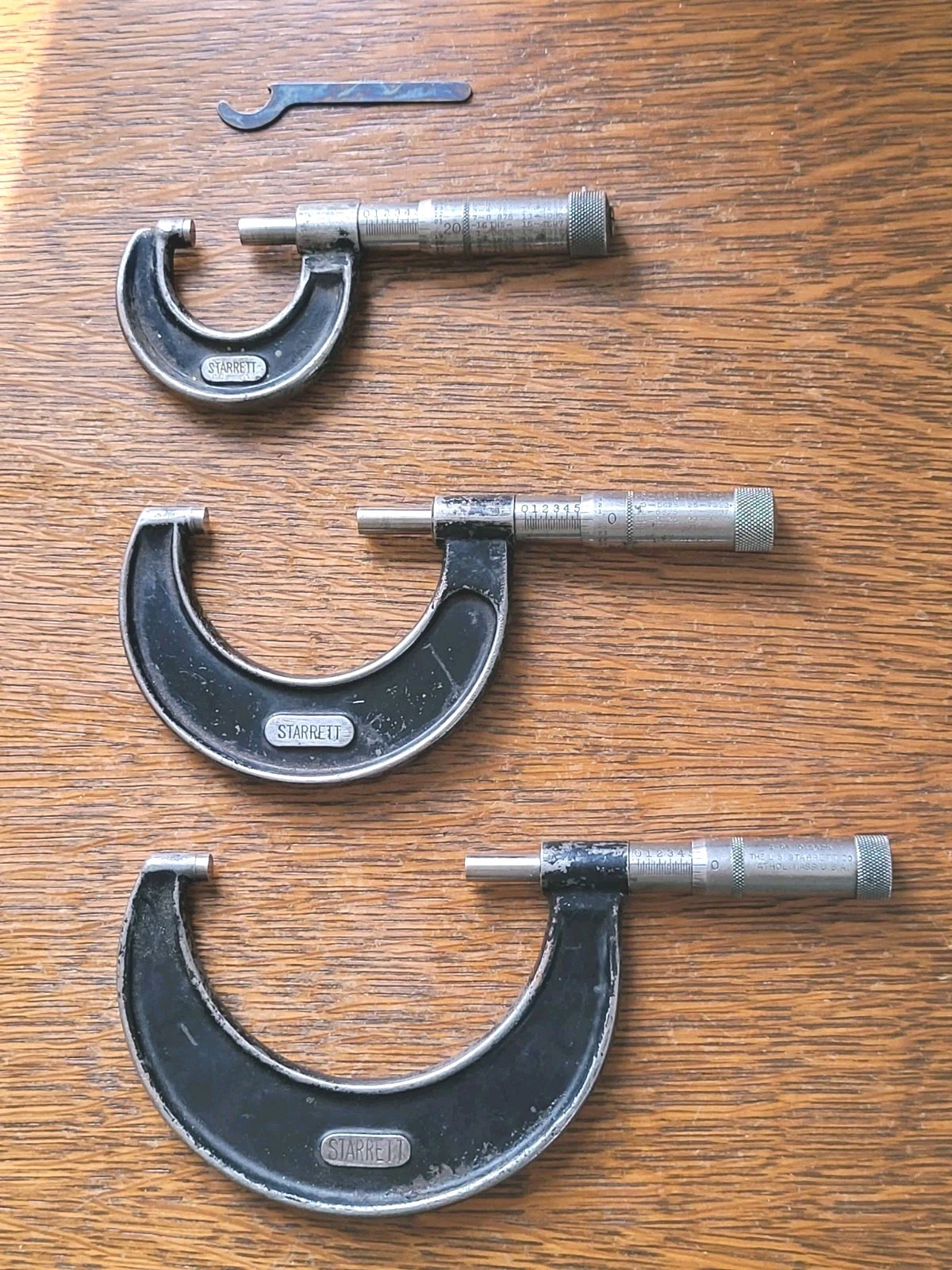 (3) Vintage Starrett No. 436 Outside Micrometers (0-1 (3) Vintage Starrett No. 436 Outside Micrometers (0-1