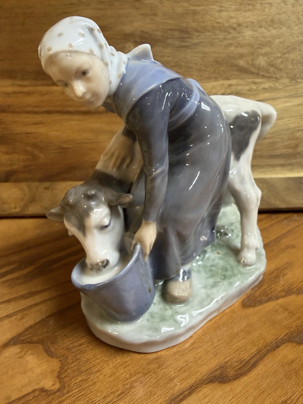Vintage Royal Copenhagen, Denmark Girl With Calf Perfect Condition Vintage Royal Copenhagen, Denmark Girl With Calf Perfect Condition