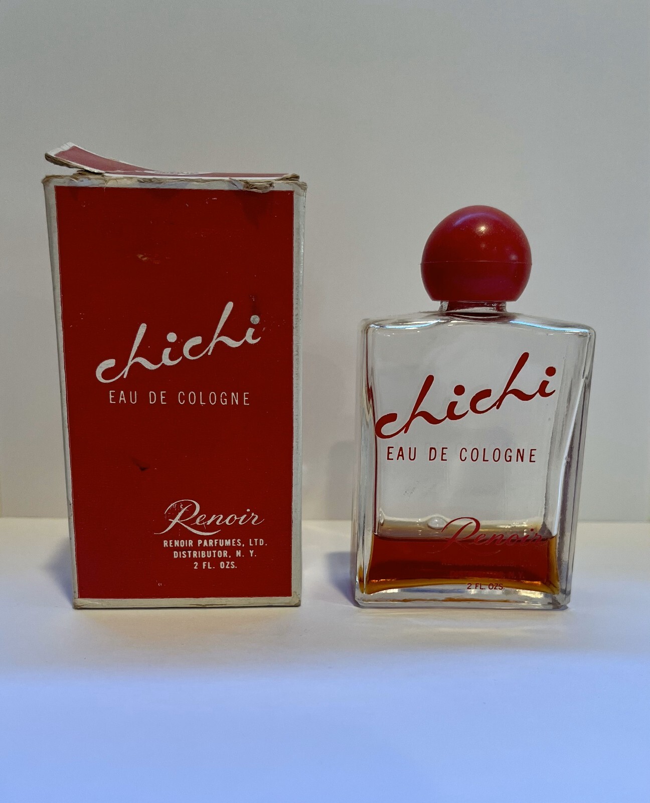 Vintage chichi eau de cologne Renoir parfumes, LTD. 2 Fl. Ozs (Used)