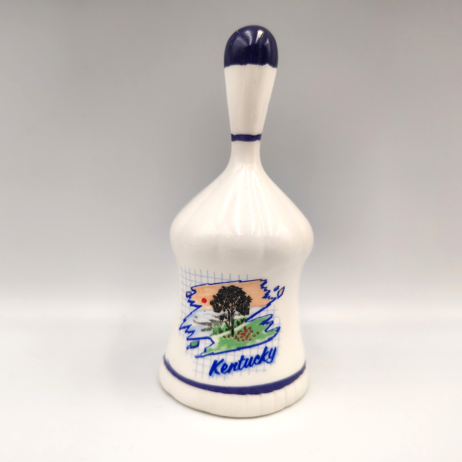 Kentucky Souvenir Ceramic Bell Lipco Blue and White Gift Souvenir Bluegrass Kentucky Souvenir Ceramic Bell Lipco Blue and White Gift Souvenir Bluegrass