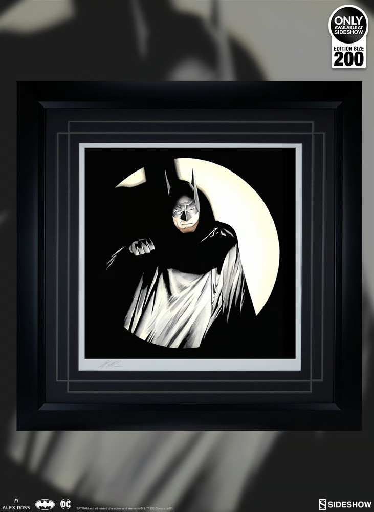 The Batman Sideshow Collectibles Fine Art Print by Alex Ross Hand Signed Framed