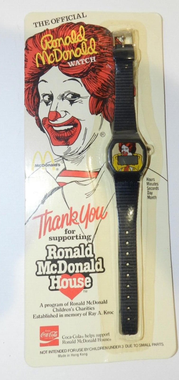 Vintage 1984 Ronald McDonald House Digital Watch Black Wrist Band NEW Sealed Vintage 1984 Ronald McDonald House Digital Watch Black Wrist Band NEW Sealed