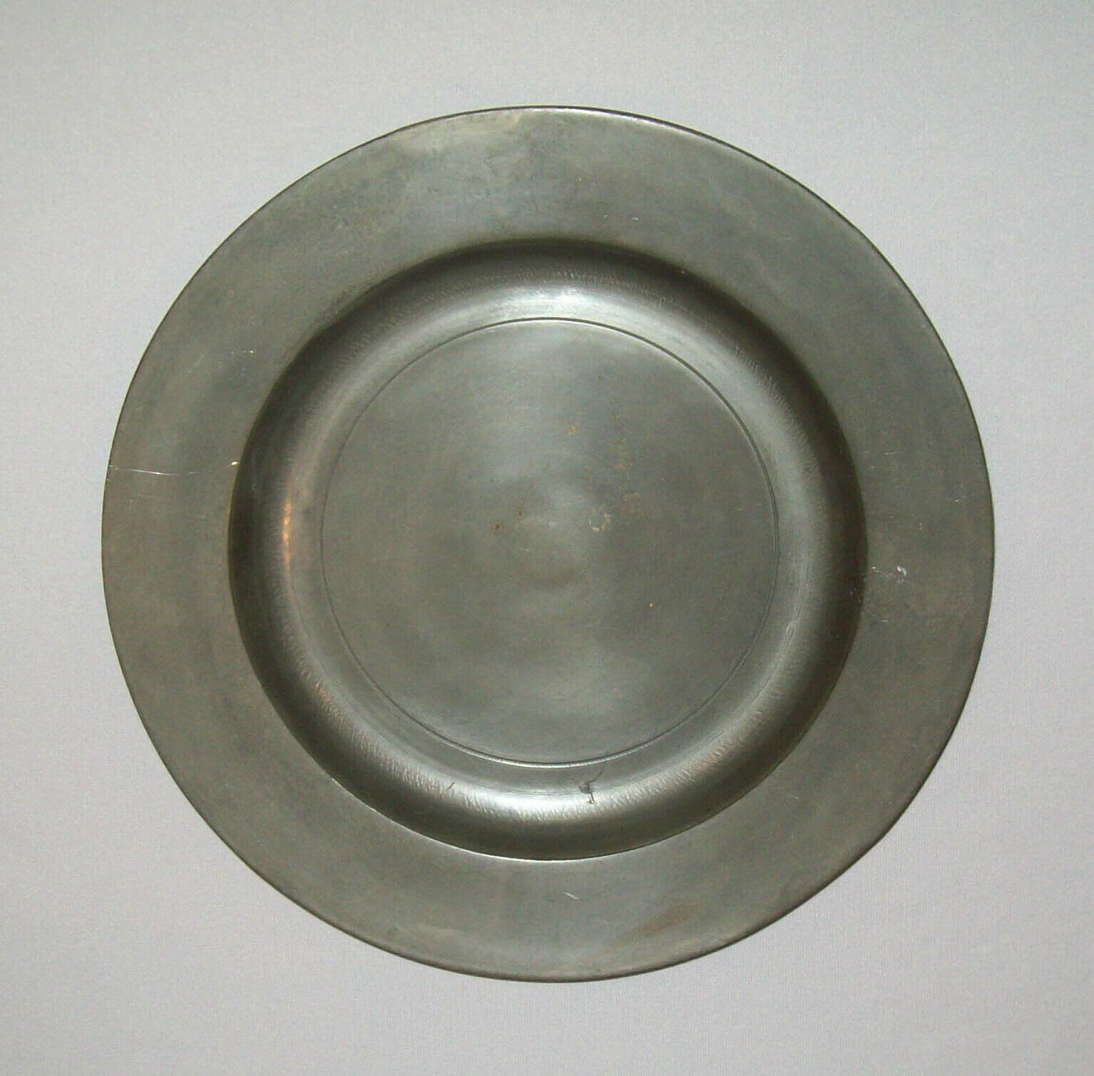 Old Antique Vtg 1800s Pewter Plate or Shallow Bowl 10