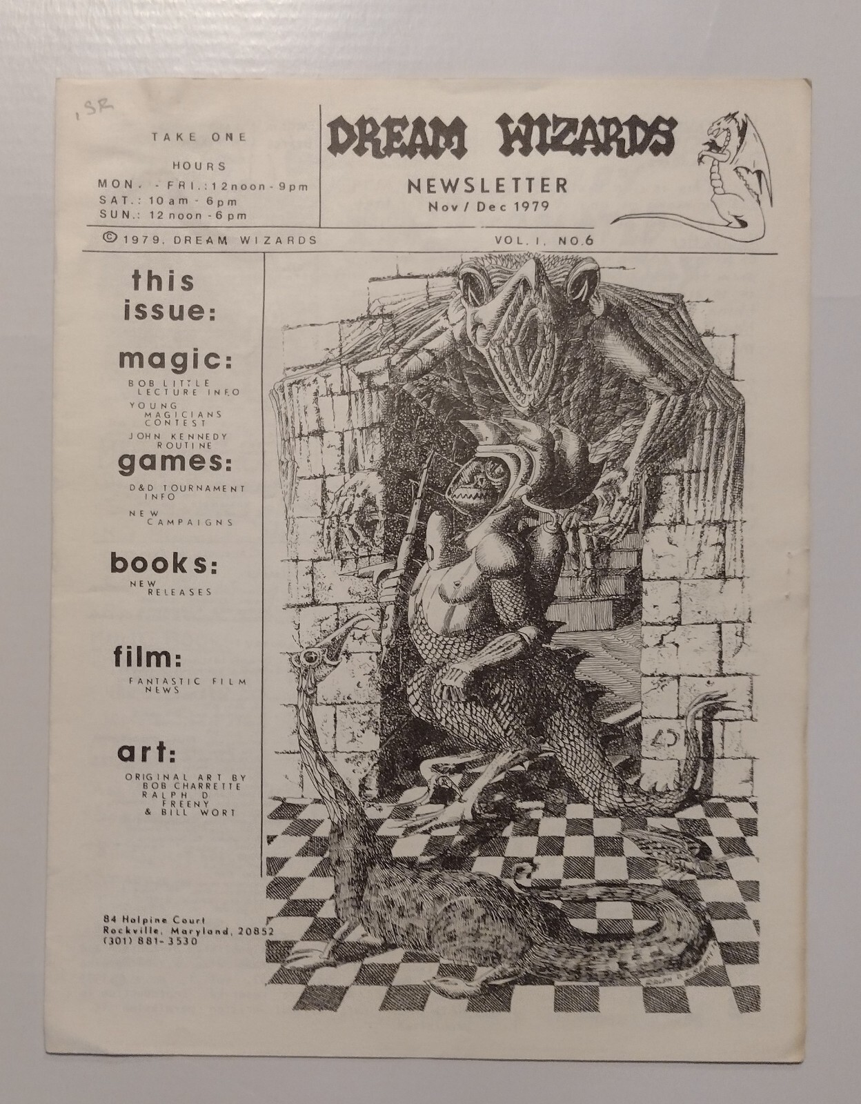 Rare Dream Wizards Newsletter Vol I No 6 Nov/Dec 1979