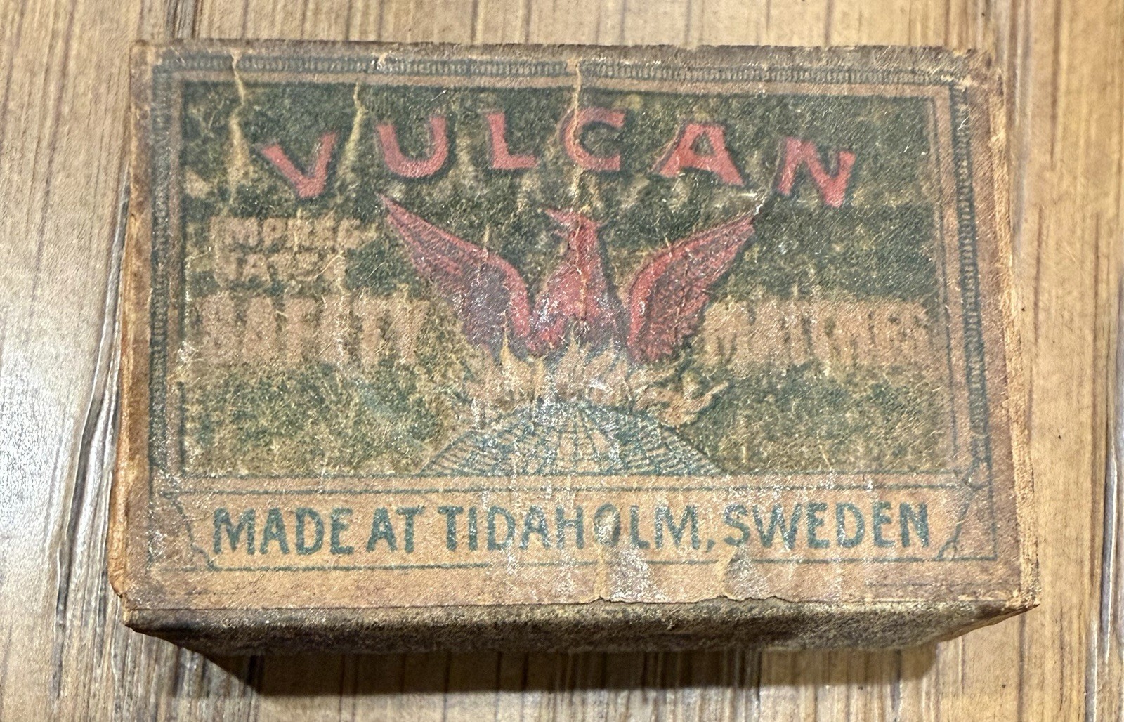 Antique Vulcan Safety Matches Great Advertisement Sweden
