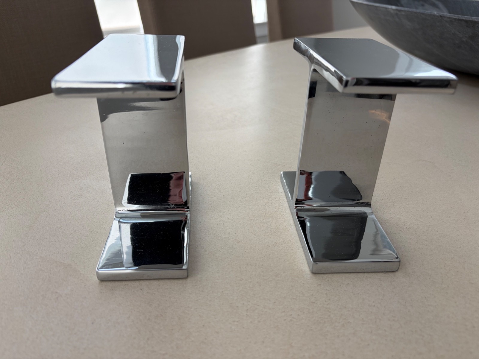 Vintage Mid Century Chrome I Beam Bookends SHINY 5 Vintage Mid Century Chrome I Beam Bookends SHINY 5