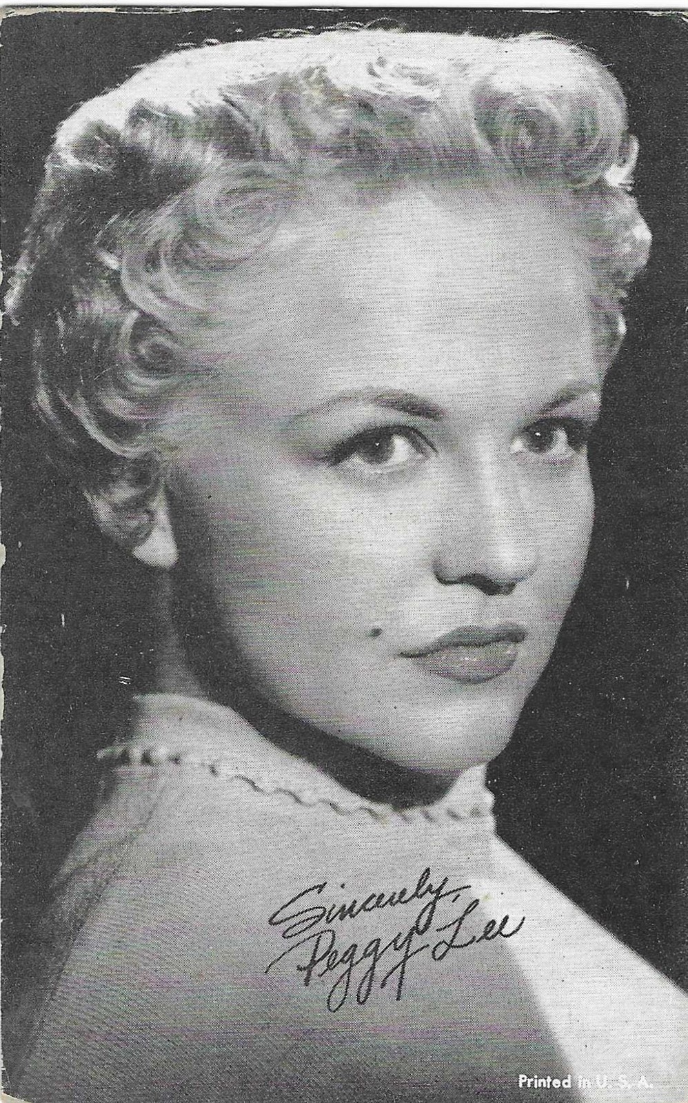 EXHIBIT CO. ARCADE VOCALISTS CARD 1950\'s PEGGY LEE RARE, POPULAR CARD EXHIBIT CO. ARCADE VOCALISTS CARD 1950\'s PEGGY LEE RARE, POPULAR CARD
