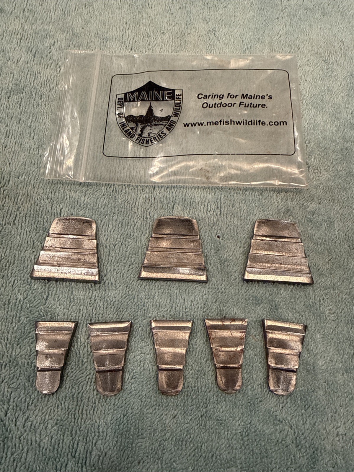 Original New Nos Axe Wooden Handle Metal Iron Cap Wedges Tool Lot Of 8 USA Maine