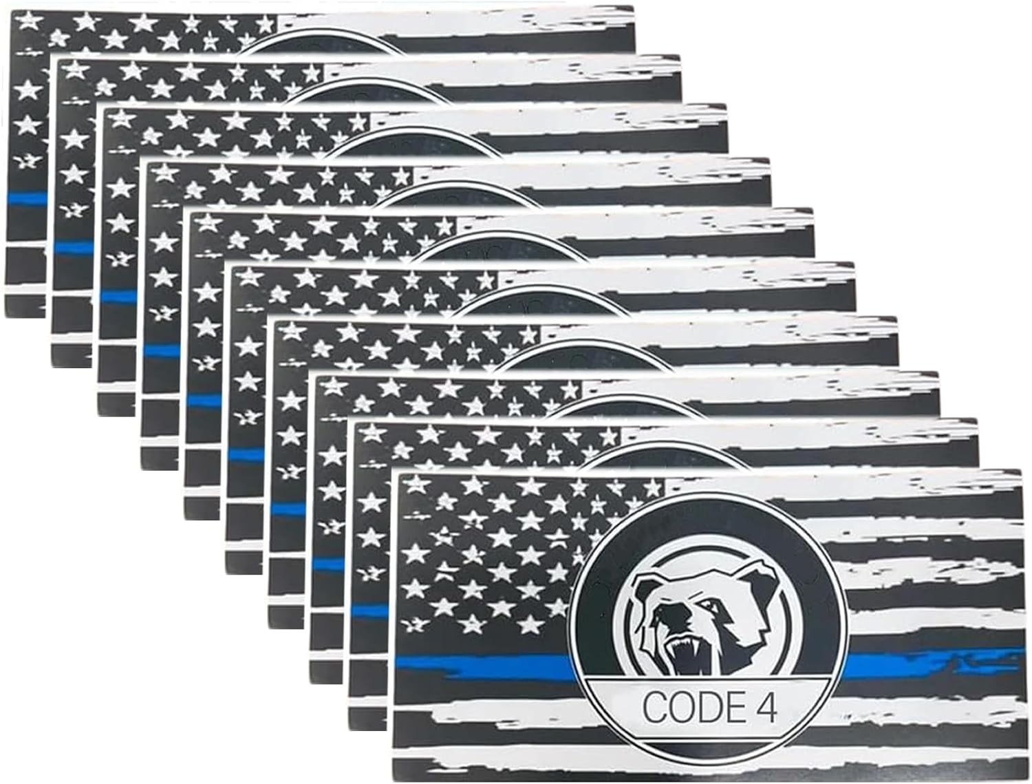 10 calcomanías de bandera de línea azul fina para automóvil, soporte de polic 10 calcomanías de bandera de línea azul fina para automóvil, soporte de polic