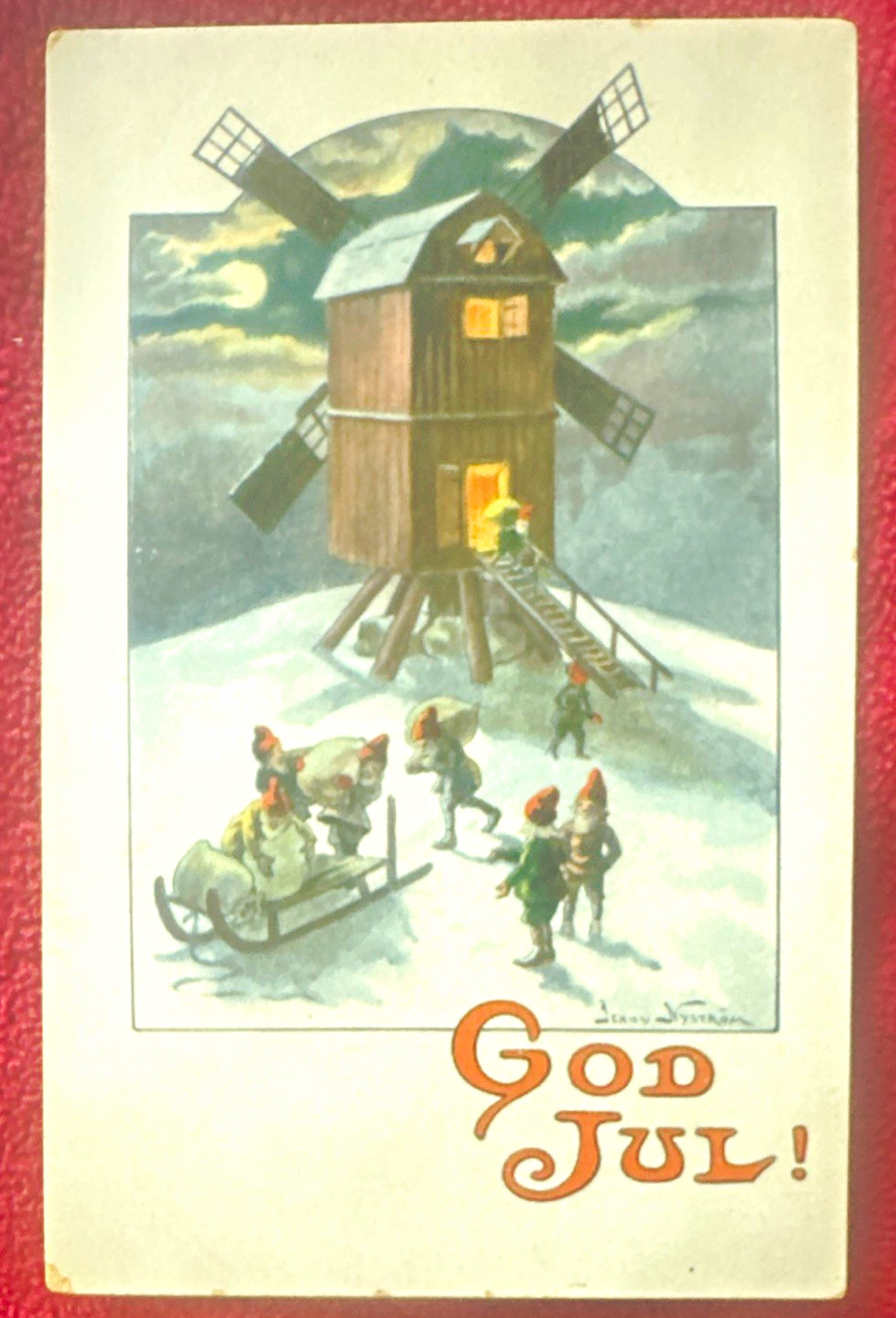 Antique VTG Jenny Nyström Sweden Christmas Postcard used early 1900’s