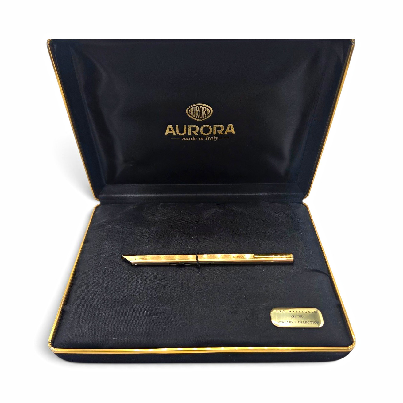 Aurora Vintage 18k Gold Ballpoint Pen with streaked pattern Aurora Vintage 18k Gold Ballpoint Pen with streaked pattern