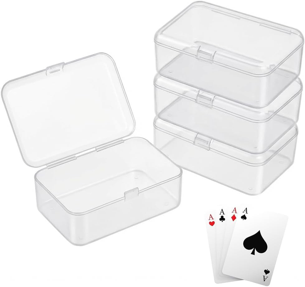 4 Pack Clear Plastic Card Deck Box Playing Card Storage Cases Blank Deck Boxes, 4 Pack Clear Plastic Card Deck Box Playing Card Storage Cases Blank Deck Boxes,