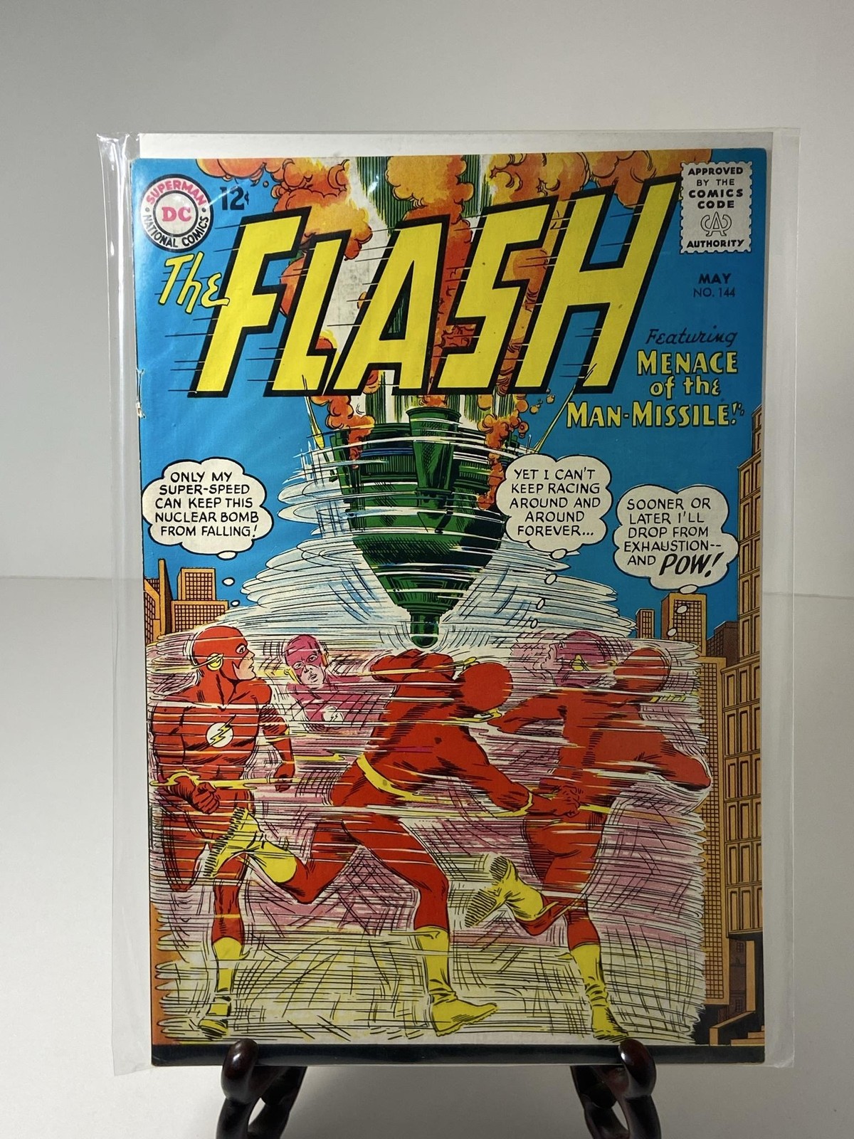 Vintage 1964 DC The Flash #144 Comic Book 12¢ Silver Age Man-Missile Barry Allen
