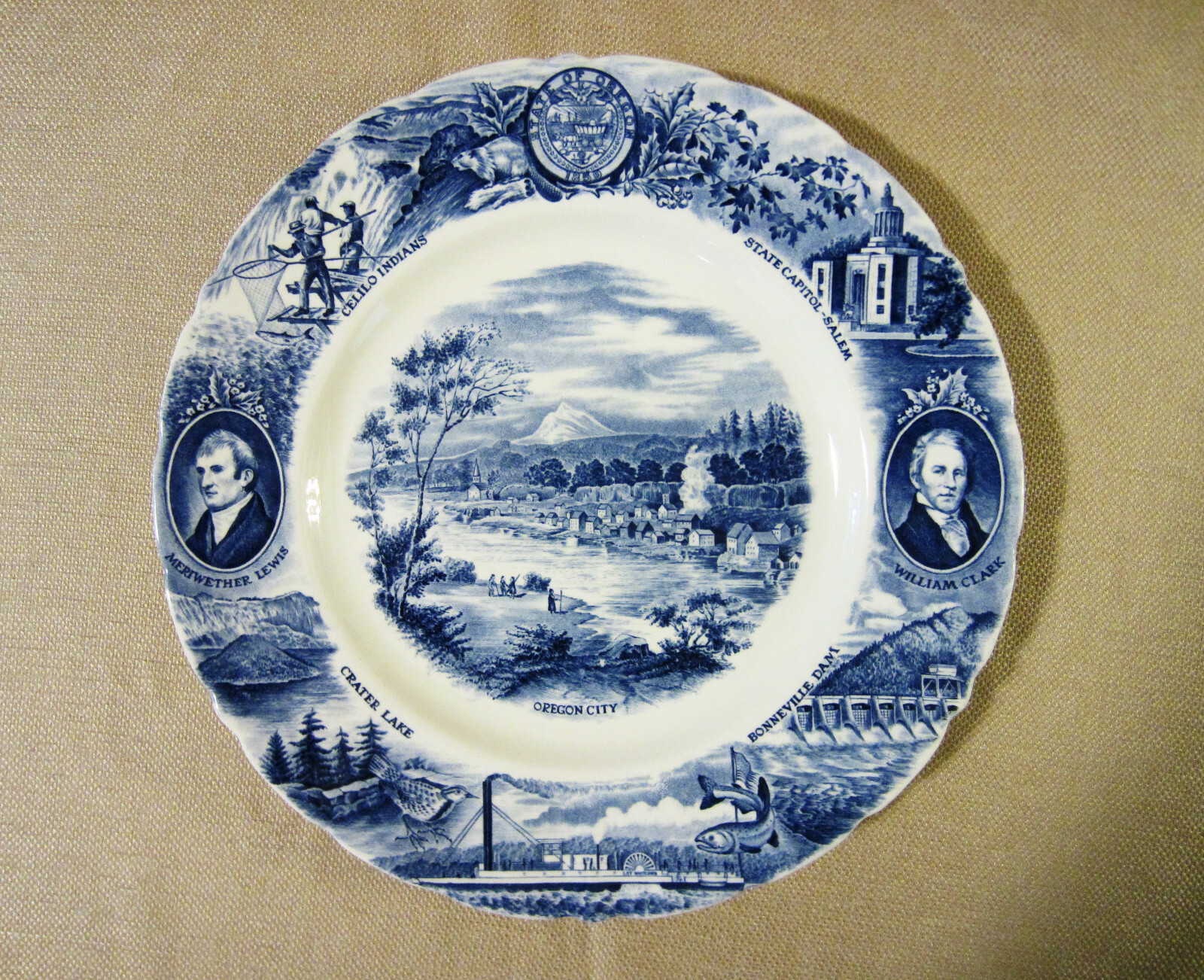 Blue 1959 Oregon Centennial 10 5/8\ Blue 1959 Oregon Centennial 10 5/8\