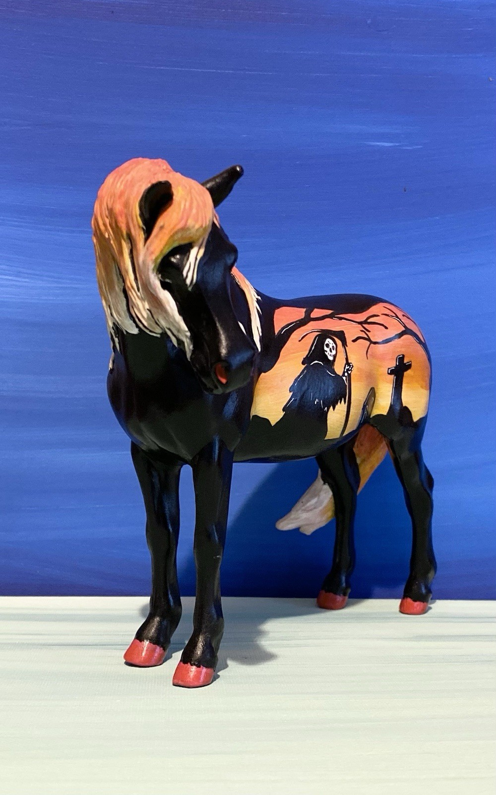 Custom Breyer CM Traditional Welsh Pony Mare Halloween Horse Hand Painted OOAK