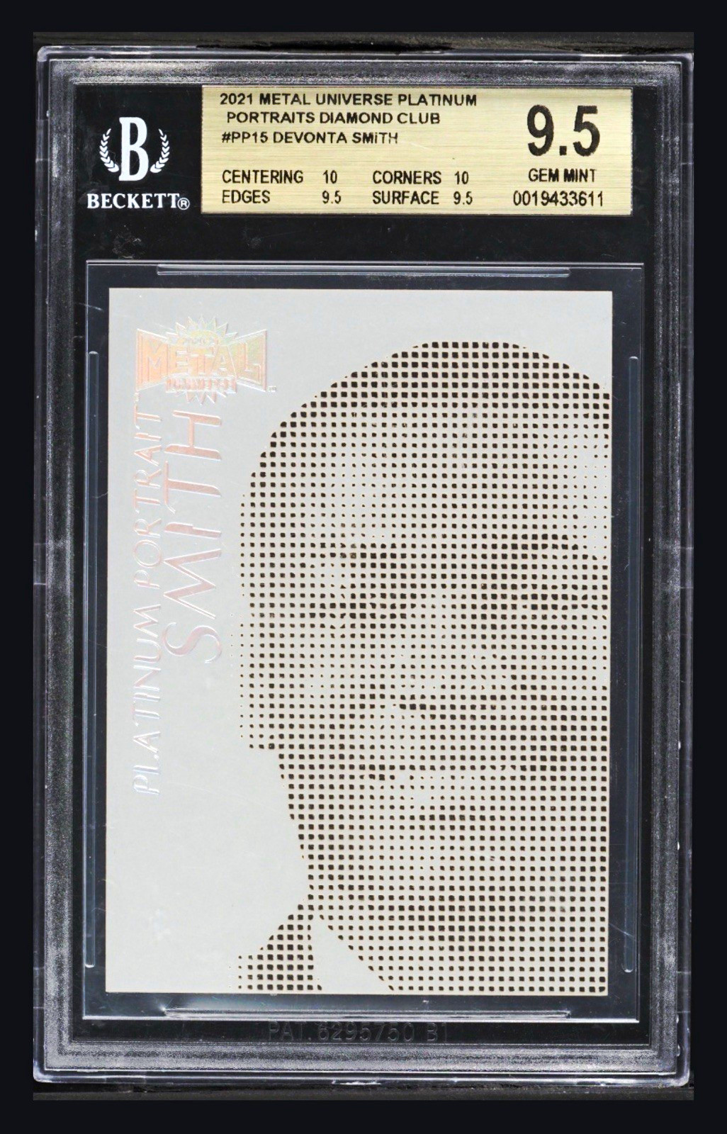 2021 Skybox Metal Universe Platinum Portraits Diamond Club Devont'a Smith /15